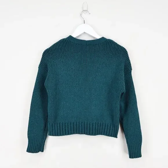 Abercrombie & Fitch Knit Cardigan Sweater Dark Teal Size XS NWT - Picture 6 of 6